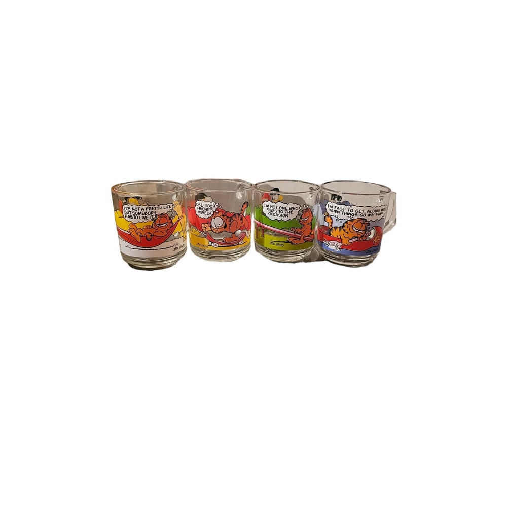 Vintage set‎ Garfield mcdonalds 1978 full Mug 4 pack set
